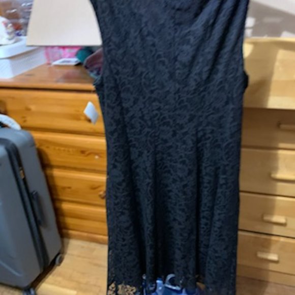 Connected Apparel Black Lacey Tank Dress - Picture 4 of 9